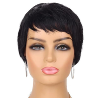 Perruque courte brésilienne en cheveux humains Remy avec dentelle transparente, nœuds décolorés, frontale 13x4, pour coupe bouclée, pour femmes noires