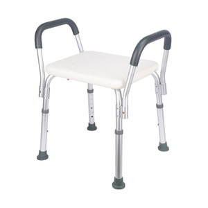 Foshan Dusen Bath Shower <b>Stool</b> With Armrest <b>Adjustable</b> <b>Height</b> White Bathroom Safety Equipment - Product Image 1