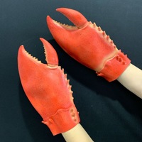 Masque intégral créatif de homard avec gants griffes, accessoire de costume de base en latex pour fête, cosplay, performance scénique, accessoire marin