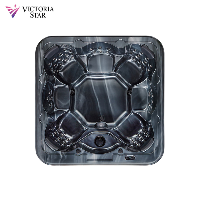 Garten Hot Tub 7 Person Modern Hydromassage Spa Outdoor Hot Tub with LED Lights