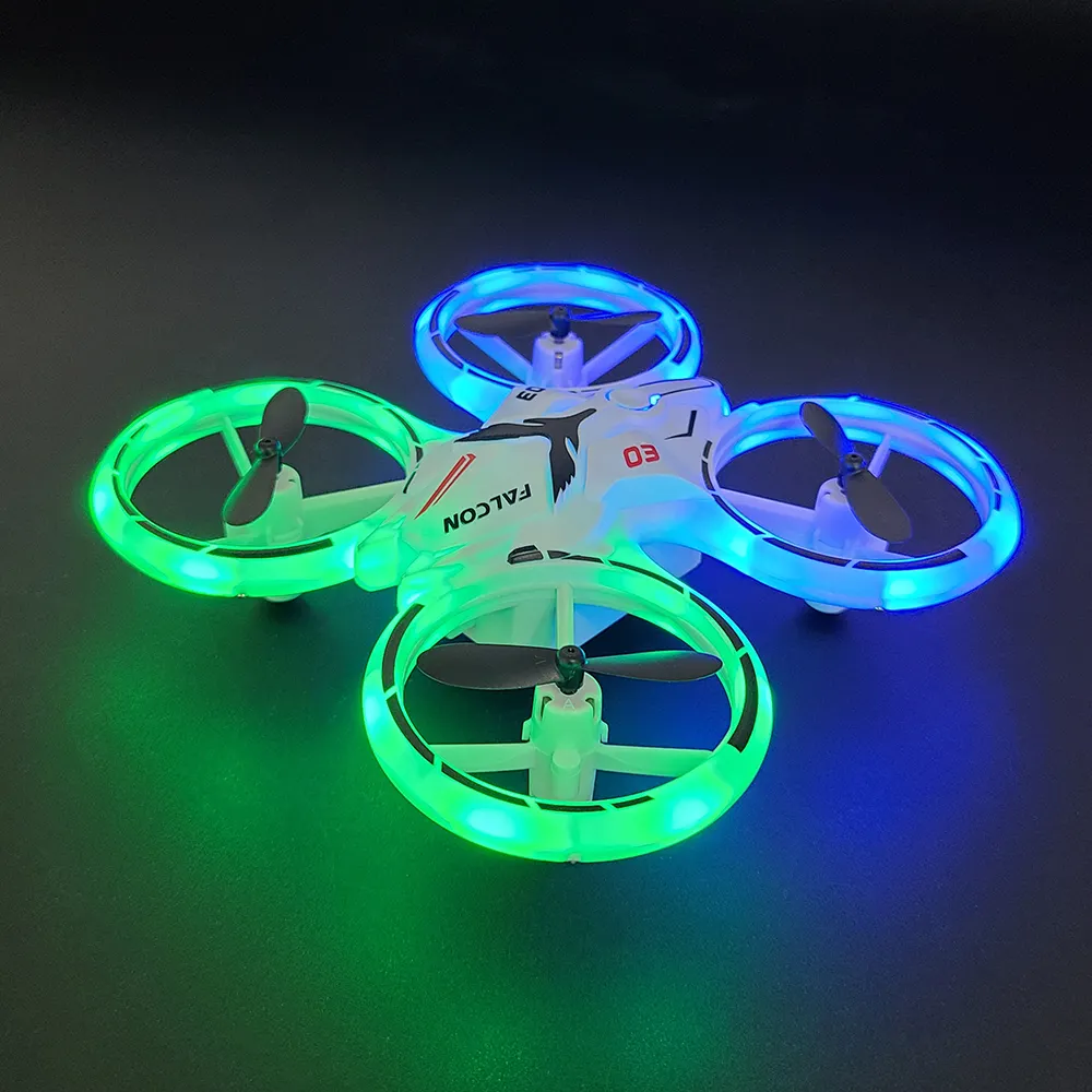 अनुकूलित 2.4Ghz ऊंचाई पकड़ एलईडी प्रकाश चमक स्टंट गबन नैनो Quadcopter मिनी आर सी गबन खिलौना बच्चों के लिए