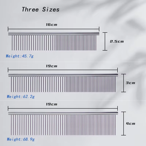 Peine para Mascotas NiBao de Acero Inoxidable con Dientes de Diferentes Espacios para Eliminar el Pelo Muerto y las Pulgas en Perros y Gatos - Product Image 4