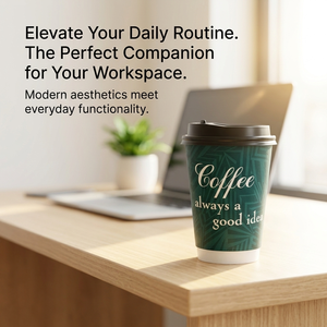 Gobelets à café jetables en papier kraft à double paroi avec logo personnalisé, recyclables, écologiques, pour boissons chaudes à emporter avec couvercles - Product Image 2