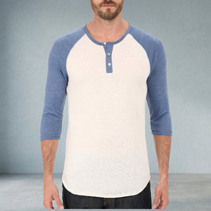 T-shirt Henley en tricot uni pour homme, 100% coton, service OEM - Product Image 2
