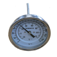 HUBEN High Precision Bimetal Thermometer with OEM/ODM Customization Stainless Steel 50-650C Range 3-Year Warranty
