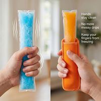 Manchons réutilisables en néoprène anti-gel pour bâtonnets glacés, 10 pièces, pour friandises et yaourts, durables pour les fêtes, 7.5x2.42x0.21