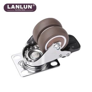 Hochbelastbare Geräuscharme Universal-Drehrollen mit Bremse für Sofas 1,5 Zoll 2 Zoll Flache Doppelrad-Laufrollen Kugellager Möbelrollen - Product Image 4