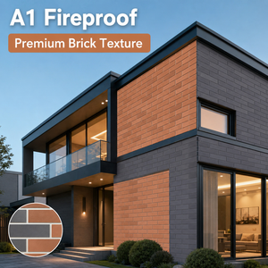 Panneau de bardage ignifuge en fibro-ciment à motif brique pour façade extérieure de villa, idéal pour projets résidentiels de luxe et destiné aux architectes - Product Image 6