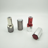 Tube à lèvres hexagonal personnalisé en ABS de luxe pour le maquillage, acceptation OEM