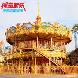 Playground Equipment Carousel Large Amusement Park Rides Double Deck Carousel For Sale