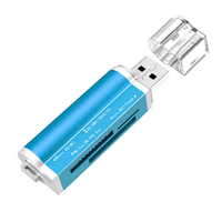 Lector de Tarjetas D2418 SY-662, Lector de Tarjetas de Aluminio Todo en Uno, Adaptador de Lector de Tarjetas de Memoria USB para Micro SD MMC SDHC TF M2