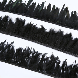 Bordure en plumes d'autruche noires blanchies à motifs - Accessoires vestimentaires et ceinture décorative <span class=keywords><strong>pour</strong></span> oreiller - Product Image 4