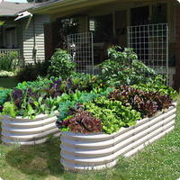 Kit de Jardinière Modulaire en Acier Galvanisé Ondulé Moderne avec Trous de Drainage, Taille Personnalisable, Doublure Durable pour Plantes