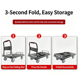 Foldable Hand Truck 220 Lb Load Lightweight Build Easy Carry Space Saving Portable Folding <b>Trolley</b> For Moving Value Pack - Product Image 2