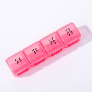 กล่องใส่ยาแบบพกพา ปลอดสาร BPA สำหรับจัดยาประจำสัปดาห์ 4 ครั้งต่อวัน กล่องเก็บยาประจำเดือน - Product Image 2