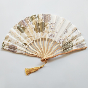 [Collection Boutique] Éventail pliant japonais Edo, manche en <span class=keywords><strong>bambou</strong></span>, design en porcelaine <span class=keywords><strong>bleu</strong></span> et blanc - Style chinois pour mariages et anniversaires - Product Image 5