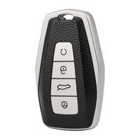 Étui de protection souple en TPU à texture cuir pour clé de voiture GEELY Emgrand X7 Sport GT EC Proton 7 LC2 GC2, avec porte-clés et sac