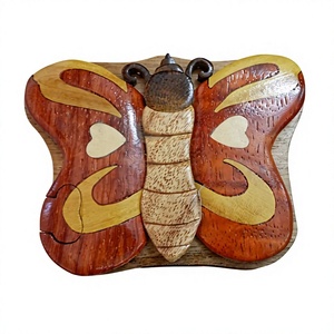 Décoration murale en bois artisanale en forme d'animal, art d'incrustation, décoration intérieure, fabriqué au Vietnam - Product Image 1