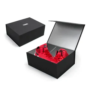 صندوق هدايا مصنوع من الورق المقوى مغناطيسي قابل للطي للأحذية يُمكن استخدامه في تعبئة الملابس والملابس والملابس والأحذية الرياضية