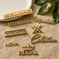 Logo Monogramme Estampé à l'Or avec Ruban pour Emballage Cadeau, Mariage, Événement, Boutique, Personnalisé