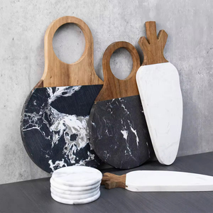 Planche à découper personnalisée en <span class=keywords><strong>marbre</strong></span> et bois d'acacia, plateau à fromage de Noël, <span class=keywords><strong>plaque</strong></span> de service simple en roche blanche imprimée - Product Image 4