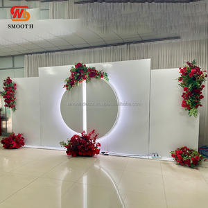 Arche de mariage en fer blanc personnalisable avec design miroir, grand support de fond floral pour décoration d'événements - Product Image 2