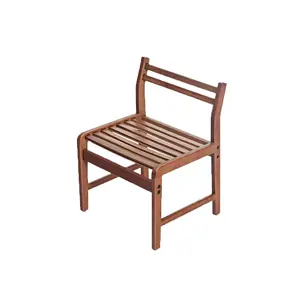 Modern mobilya özel OEM ODM ahşap ergonomik arkalığı yumuşak kare sandalye bambu ev ve mutfak için ayrılabilir yemek sandalyesi