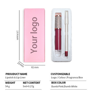 Ensemble de maquillage pour les lèvres 2 en 1, 12 teintes, marque privée, fini mat, hydratant, longue tenue, crayon à lèvres et gloss, cosmétique pour le maquillage - Product Image 3