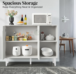 <span class=keywords><strong>Buffet</strong></span> de rangement <span class=keywords><strong>blanc</strong></span> avec 2 portes, 2 étagères, 41,8" L x 15" W x 32,5" H - Product Image 3