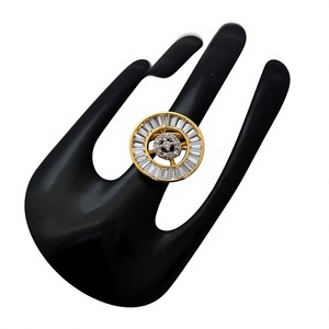 Stylish Trendy Best Quality Gold White Finish <b>Adjustable</b> <b>Ring</b> For Function And Party Wedding Wear Collection For Women - Product Image 2