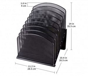 Office Classroom Desktop Organization 8 Section Vertical <b>File</b> Folder Holder Mail Sorter Stand up Metal Rack Desk <b>File</b> <b>Organizer</b> - Product Image 5