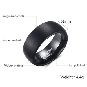 <strong>Mens</strong> Matte <strong>Black</strong> Tungsten <strong>Ring</strong> 8mm for Birthday Christmas Gifts - Product Image 6