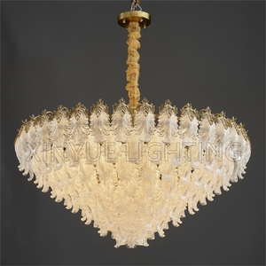 Lampes suspendues LED à design de <span class=keywords><strong>feuille</strong></span> de verre moderne Éclairage de mariage <span class=keywords><strong>Suspension</strong></span> Luminaire Lampen Décoration intérieure Lustre - Product Image 2