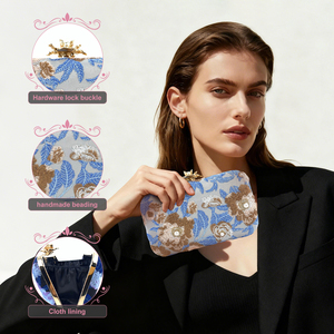 OC4386网上购物批发新设计手拿包绣花晚装包女士 - Product Image 4