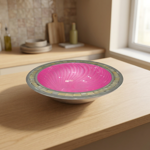 ชามอลูมิเนียมเคลือบด้านในด้วยสารเคลือบสี และประดับด้วยมุก - Product Image 3
