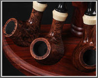 Pipe à tabac artisanale en bois de bruyère importé, grain flamme, style rustique naturel, classique, faite à la main, type Calabash