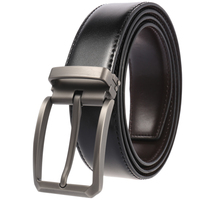 Ceinture décontractée en cuir véritable avec boucle à ardillon pour homme LY35-4026-1