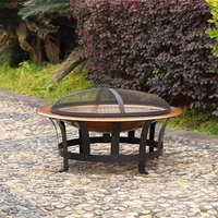 Brûleur à briquettes de charbon de bois à surface en fer moderne haute température, foyer confortable pour meubles de jardin d'extérieur, pour utilisation dans les centres commerciaux et les villas