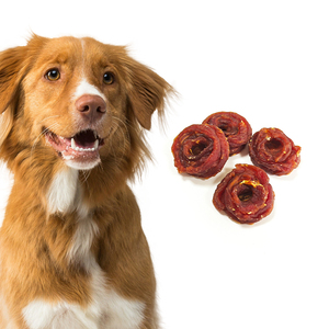 Snacks para Perros OEM ODM, Carne, Logotipo Personalizado, Bajo en Sal y Grasa, Entrenamiento Dental, Rollo de Pato en Forma de Rosa, Golosinas para Mascotas - Product Image 1