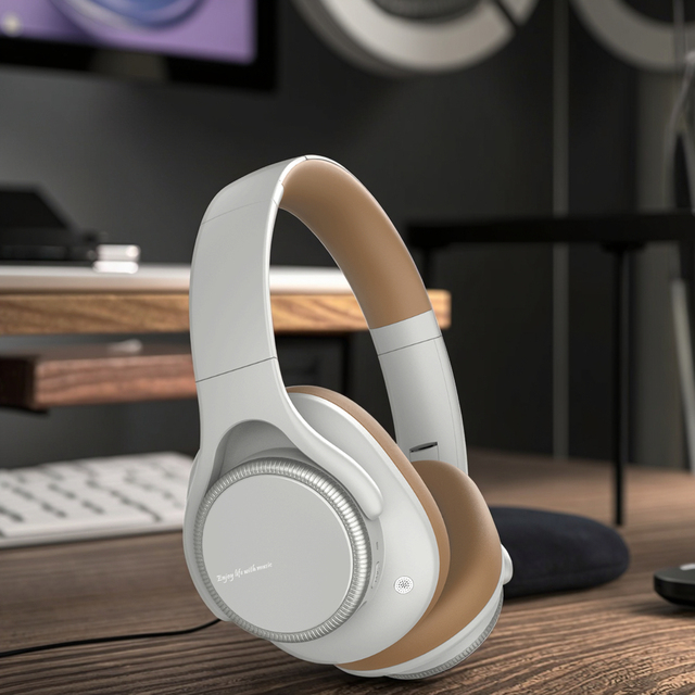 2025 Private ANC for Blue-tooth Headphones with 500mAh Battery LED Indicator Rotatable Fingertips Blue Tooth Noise Cancelling