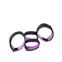 Menottes érotiques SM pour mains et pieds, noir et violet, écarteur de jambes épaissi, sangle de retenue pour bondage adulte, dispositif de tortion féminin, fabriqué en Chine