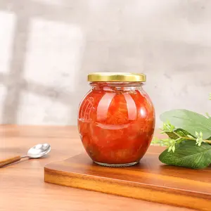 Terrarium 320ml 10 oz Vòng Glass Jam Jar thủy tinh đóng hộp với nắp lưu trữ Dưa Chua Jar cho thực phẩm
