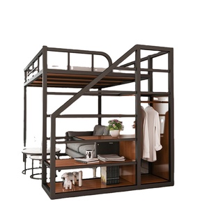 Metall-Etagenbett mit Robustem Eisenrahmen in Queen- und King-Size, Nordischer Moderner Stil für Hotel, Schule und Wohnheim - Product Image 1