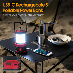 Lampada da campeggio ricaricabile portatile, 3600mAh, 5 modalità, adatta per attività all'aperto come interruzioni di corrente, campeggio ed escursionismo - Product Image 4