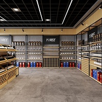 Whisky marque magasin bar meubles commerciaux métal luxe étagère murale en acier inoxydable cave à vin présentoir