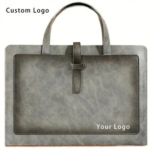 Leather Business Executive A4 <b>Document</b> <b>Bag</b> with Custom Logo and Handle for Promotional Use - Product Image 6