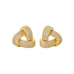 Orecchini E1936 in Oro con Diamanti, Lussuosi Orecchini da Donna con Diamanti Naturali Taglio Brillante Rotondo Colore G, per Uso Quotidiano, Placcati in Oro - Product Image 1