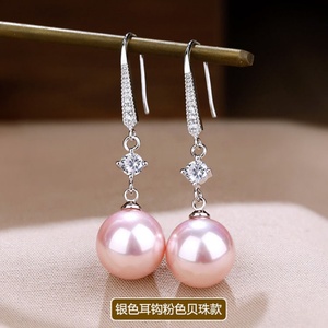 Anting-anting gantung zircon mutiara alloy, desain simpel modis, terlaris lintas negara, nuansa mewah elegan, anting wanita mewah ringan. - Product Image 3
