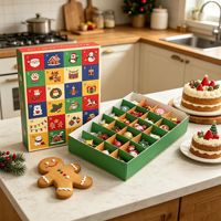 Boîte Cadeau Surprise de Noël, Calendrier de l'Avent, Boîte Vide pour Emballage, Boîte à Compartiments, Favors de Fête, Vente en Gros