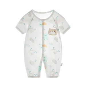 Combinaison pour bébé à manches courtes et jambes longues, en coton pur fin, respirante, combinaison d'été unisexe, classe A - Product Image 5
